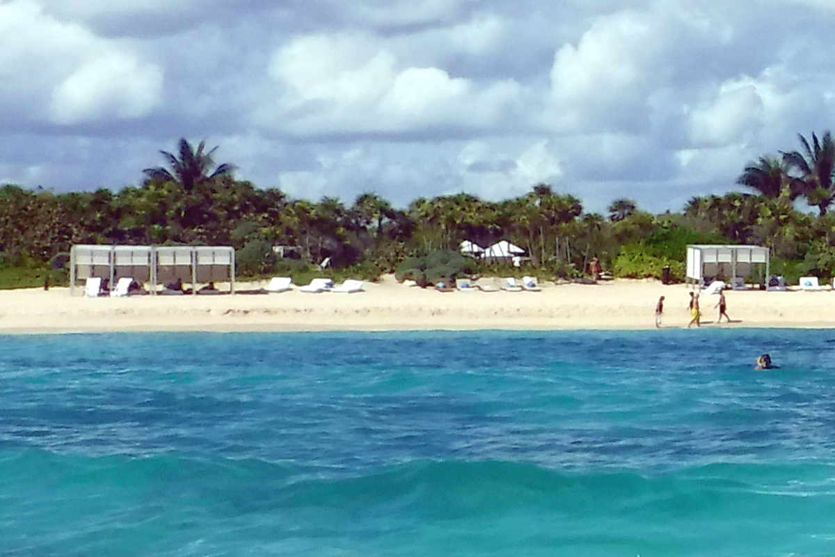 Breakwater structures have improved swimming conditions off the beach.  These structures are large cones and long, heavy structures that help prevent the newly posited sand from washing away.